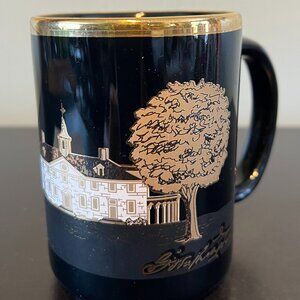 Vintage Mount Vernon George Washington Estate  Mug in Black & Metallic Gold
